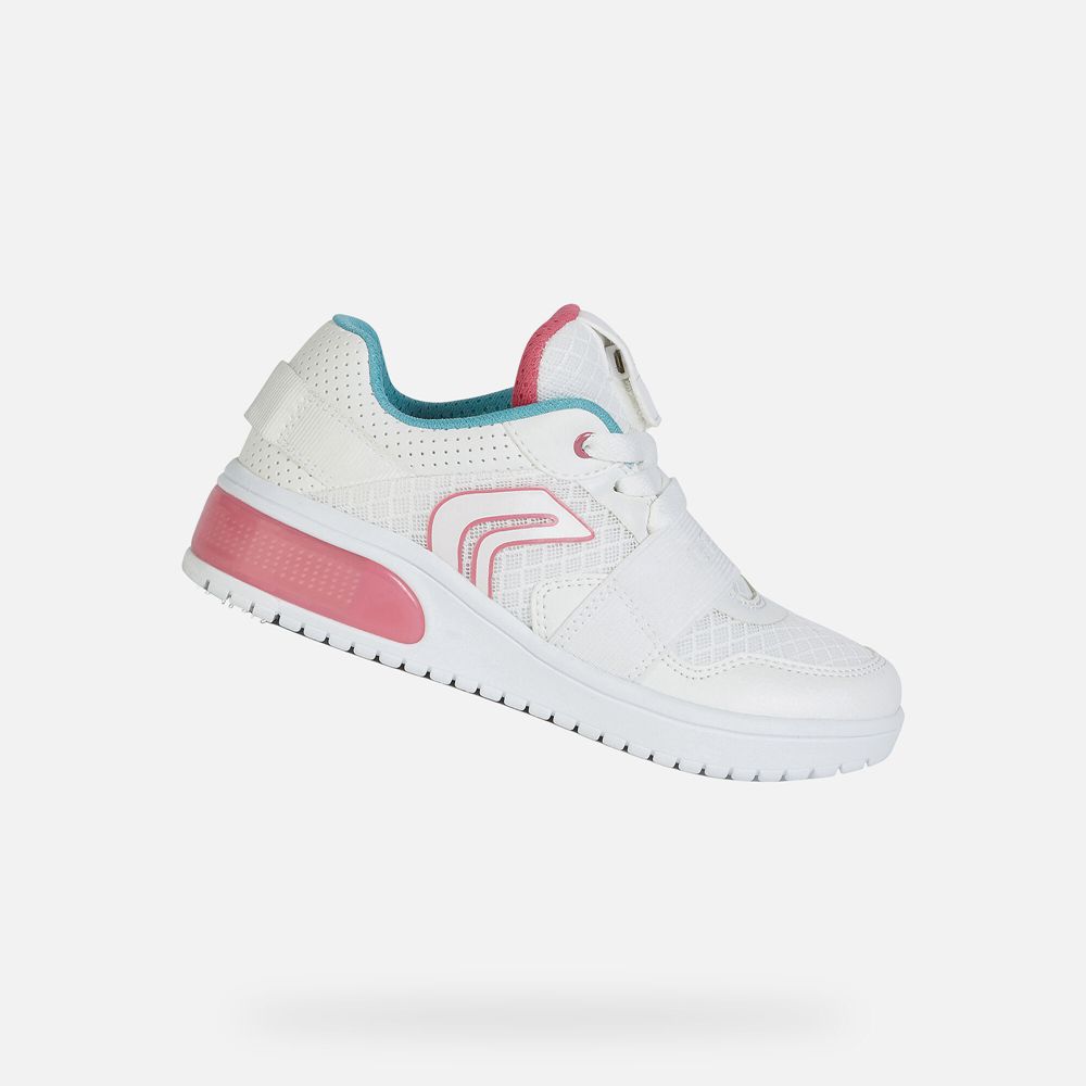 Geox Kiz Çocuk Spor Ayakkabı Beyaz/Pembe - Xled - RYF-291580